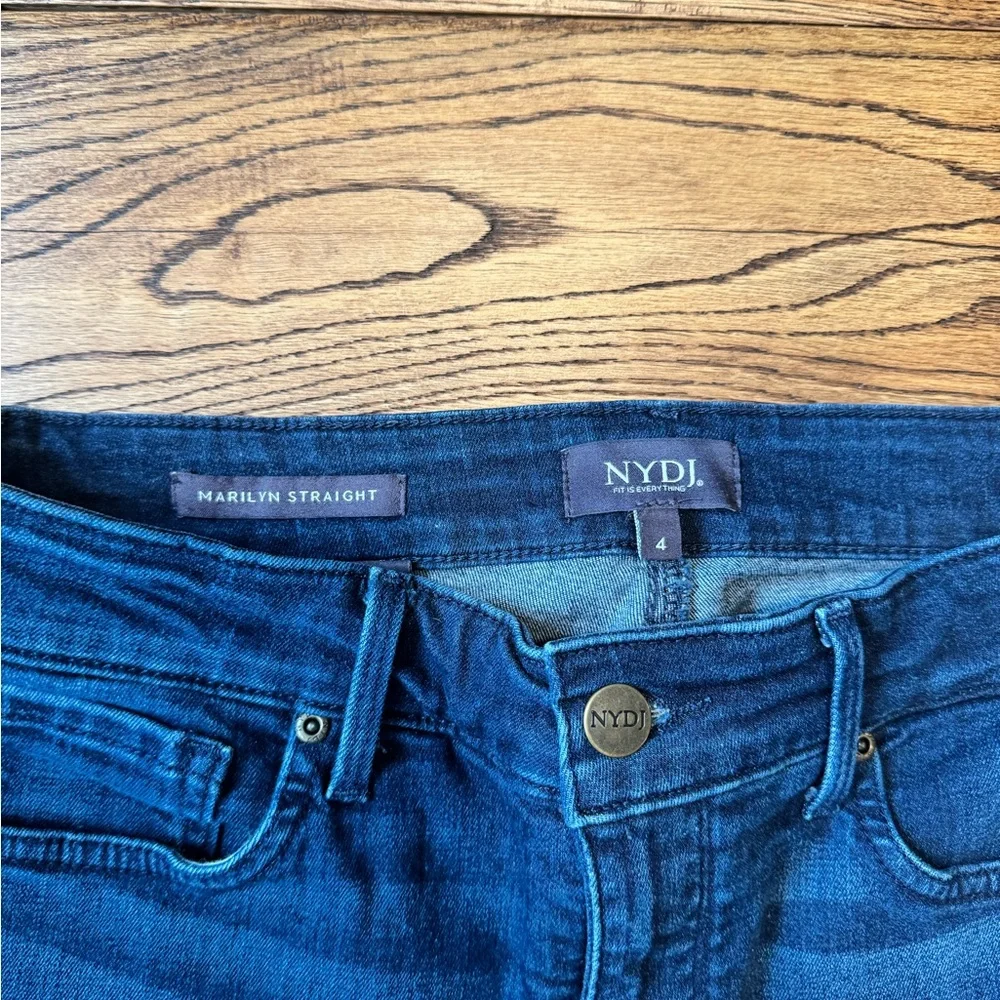 NYDJ Marilyn Straight Leg Jeans in Deep Blue - Picture 2 of 6